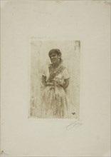 Pepita, 1883, Anders Zorn, Swedish, 1860-1920, Sweden, Etching on ivory wove paper, 165 x 105 mm