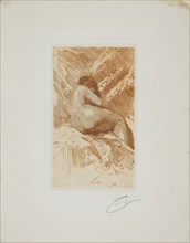 Nude Study, 1884, Anders Zorn, Swedish, 1860-1920, Sweden, Etching in brown ink on white wove