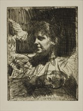 Gerda Hagborg I (Pour plaire), 1893, Anders Zorn, Swedish, 1860-1920, Sweden, Etching on ivory laid