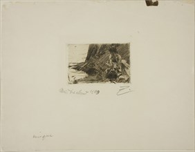 La Petite Baigneuse, The Little Bather, 1889, Anders Zorn, Swedish, 1860-1920, Sweden, Etching on