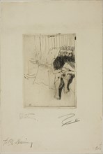 Tired Model, 1890, Anders Zorn, Swedish, 1860-1920, Sweden, Etching on ivory laid paper, 132 x 94