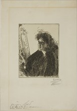 Girl with a Cigarette I, 1891, Anders Zorn, Swedish, 1860-1920, Sweden, Etching on ivory laid