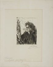 Girl with a Cigarette II, 1891, Anders Zorn, Swedish, 1860-1920, Sweden, Etching on ivory wove