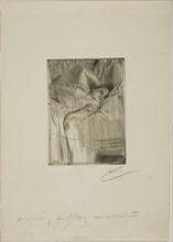 Le Réveil, 1891, Anders Zorn, Swedish, 1860-1920, Sweden, Etching on ivory laid paper, 137 x 100 mm