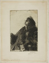 Mme Simon II, 1891, Anders Zorn, Swedish, 1860-1920, Sweden, Etching on ivory laid paper, 231 x 155