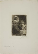 Chess-Players, 1891, Anders Zorn, Swedish, 1860-1920, Sweden, Etching on ivory laid paper, 135 x 96
