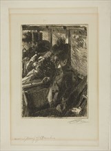 Omnibus, 1892, Anders Zorn, Swedish, 1860-1920, Sweden, Etching on ivory laid paper, 266 x 190 mm
