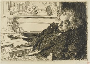 Ernest Renan, 1892, Anders Zorn, Swedish, 1860-1920, Sweden, Etching on cream wove paper, 230 x 335