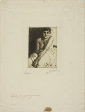 Sitting Model, 1892, Anders Zorn, Swedish, 1860-1920, Sweden, Etching on ivory laid paper, 130 x 91
