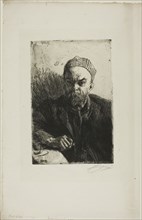 Paul Verlaine I, 1895, Anders Zorn, Swedish, 1860-1920, Sweden, Etching on ivory laid paper, 239 x