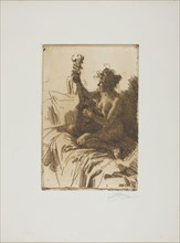 Souvenir or The Guitar, 1895, Anders Zorn, Swedish, 1860-1920, Sweden, Etching on white laid paper,