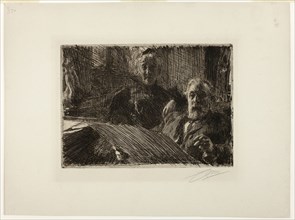 Mr. and Mrs. Fürstenberg, 1895, Anders Zorn, Swedish, 1860-1920, Sweden, Etching on ivory laid