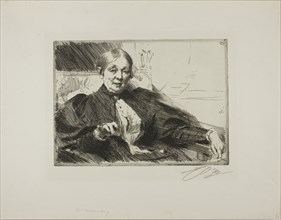 Anna Wallenberg, 1895, Anders Zorn, Swedish, 1860-1920, Sweden, Etching on ivory laid paper, 197 x