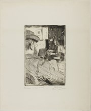 Albert Besnard and His Model, 1896, Anders Zorn, Swedish, 1860-1920, Sweden, Etching on ivory laid