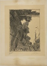 Bather (Evening) II, 1896, Anders Zorn, Swedish, 1860-1920, Sweden, Etching on tan wove paper, 233