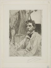 August Saint Gaudens I, 1898, Anders Zorn, Swedish, 1860-1920, Sweden, Etching on ivory laid paper,