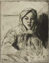Emma, Girl from Mora, 1897, Anders Zorn, Swedish, 1860-1920, Sweden, Etching on ivory laid paper,