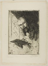 Carl Larsson, 1897, Anders Zorn, Swedish, 1860-1920, Sweden, Etching on ivory laid paper, 268 x 189