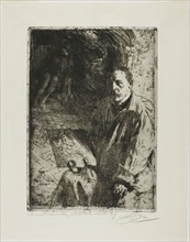 Zorn and His Model, 1897, Anders Zorn, Swedish, 1860-1920, Sweden, Etching on ivory laid paper, 268