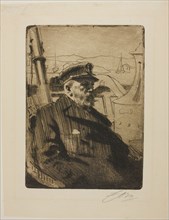King Oscar II (Second plate), 1898, Anders Zorn, Swedish, 1860-1920, Sweden, Etching on ivory laid