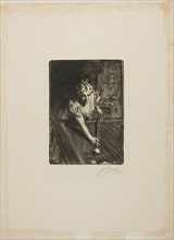 Billiards, 1898, Anders Zorn, Swedish, 1860-1920, Sweden, Etching on ivory laid paper, 178 x 128 mm