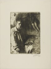 Self-Portrait with Model II, 1899, Anders Zorn, Swedish, 1860-1920, Sweden, Etching on ivory laid