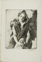 Maja von Heijne, 1900, Anders Zorn, Swedish, 1860-1920, Sweden, Etching on off-white laid paper,