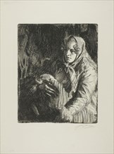 Madonna (A Mother), 1900, Anders Zorn, Swedish, 1860-1920, Sweden, Etching on ivory wove paper, 245