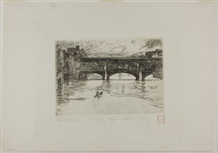 Ponte Vecchio, destroyed plate, 1880, Otto Henry Bacher, American, 1856-1909, United States,