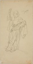 Armed Arab Leaning Against a Wall, n.d., Charles Bargue, French, 1826-1883, France, Graphite on