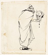 Man with Skull, 1892/98, Aubrey Vincent Beardsley, English, 1872-1898, England, Pen and ink on