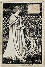Decorative Study: Woman with Sunflowers, 1892/98, Attributed to Aubrey Vincent Beardsley, English,