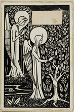 Decorative Study: Two Angels, 1892/98, Attributed to Aubrey Vincent Beardsley, English, 1872-1898,