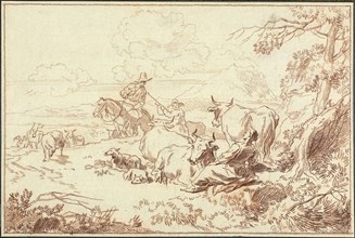 Cattle and Sheep with Shepherds and Shepherdess, n.d., Abraham Jansz Begeyn (Dutch c. 1637-1697),