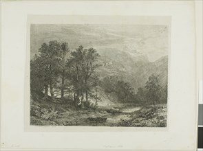 Alpine Landscape, n.d., Alexandre Calame, Swiss, 1810-1864, Switzerland, Etching on paper, 189 x
