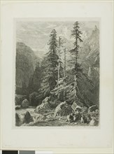 Alpine Landscape, n.d., Alexandre Calame, Swiss, 1810-1864, Switzerland, Etching on paper, 259 x