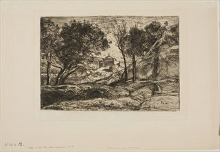 Souvenir of Tuscany, c. 1845, Jean-Baptiste-Camille Corot, French, 1796-1875, France, Etching on