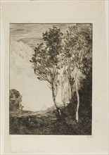 Souvenir of Italy, 1866, Jean-Baptiste-Camille Corot, French, 1796-1875, France, Etching on paper,