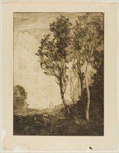 Remembrance of Italy, 1866, Jean-Baptiste-Camille Corot, French, 1796-1875, France, Etching on