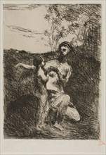 Venus Clipping Cupid’s Wings, first plate, 1869–70, Jean-Baptiste-Camille Corot, French, 1796-1875,