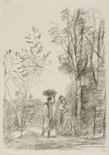 Meeting in the Woods, 1871, Jean-Baptiste-Camille Corot, French, 1796-1875, France, Transfer