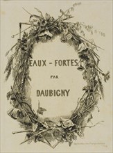 Wreath of Wildflowers, Frontispiece, 1850, Charles François Daubigny, French, 1817-1878, France,