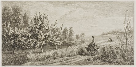 Spring, 1857, Charles François Daubigny, French, 1817-1878, France, Etching and drypoint on light