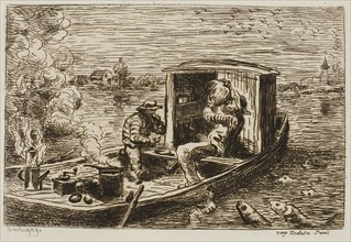 Swallowing (Meal on the Boat), 1861, Charles François Daubigny, French, 1817-1878, France, Etching