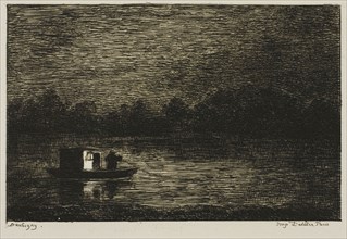 Night Voyage (The Fishing Net), 1861, Charles François Daubigny, French, 1817-1878, France, Etching