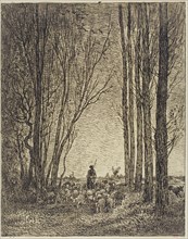 Return of the Flock, 1862, Charles François Daubigny, French, 1817-1878, France, Cliche-verre on