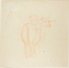 Standing Cattle, n.d., Charles François Daubigny, French, 1817-1878, France, Red chalk on tan laid