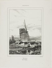 Windmill of Sologne, 1835, Jules Dupré, French, 1811-1889, France, Lithograph on paper, 197 × 140