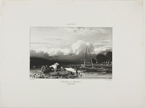 View in England, 1836, Jules Dupré, French, 1811-1889, France, Lithograph on paper, 130 × 208 mm