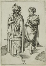 Oriental Family, c. 1496, Albrecht Dürer, German, 1471-1528, Germany, Engraving in black on ivory